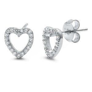 Cubic Zirconia Heart Earrings